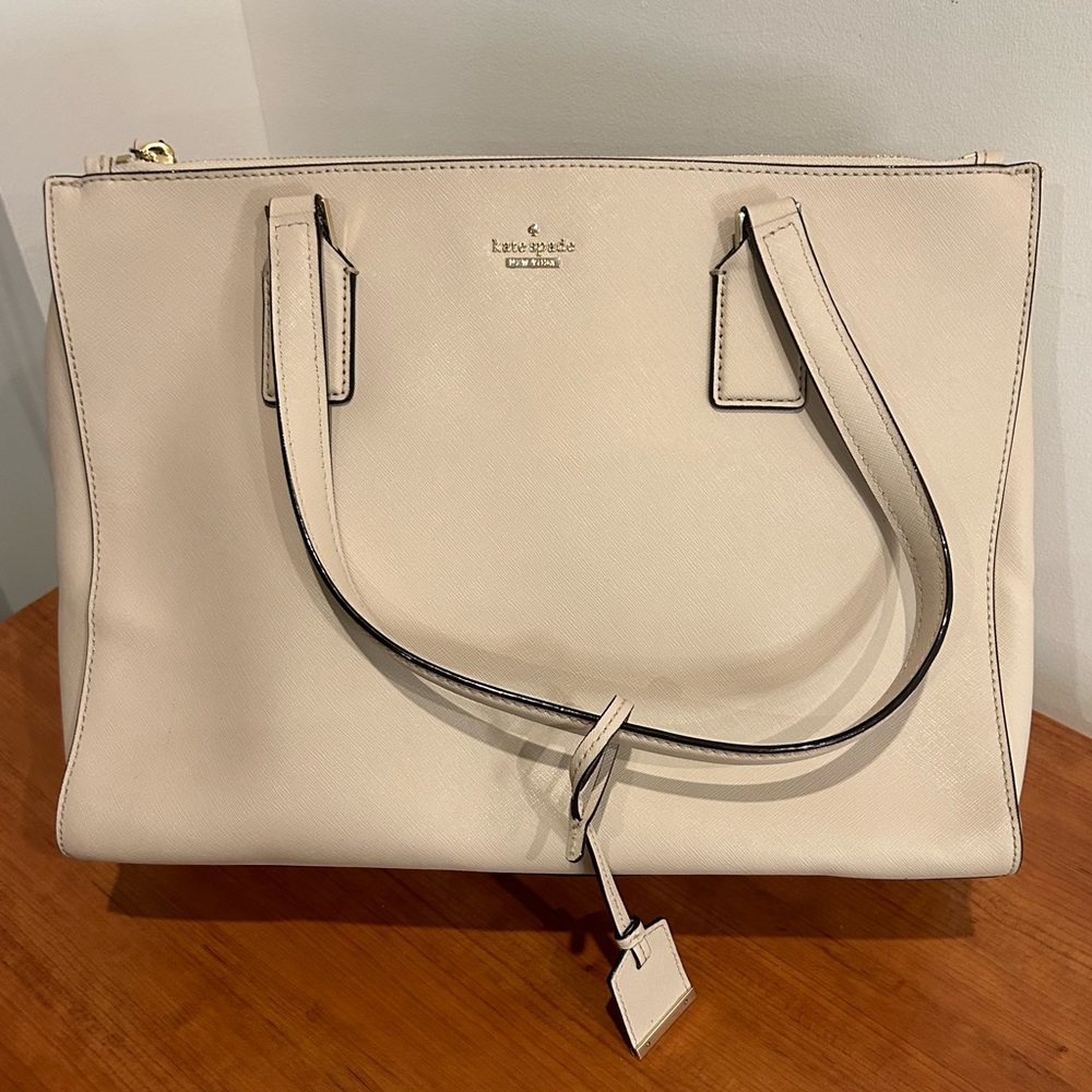 Kate Spade Beige Large Tote (Can Use As Briefcase)